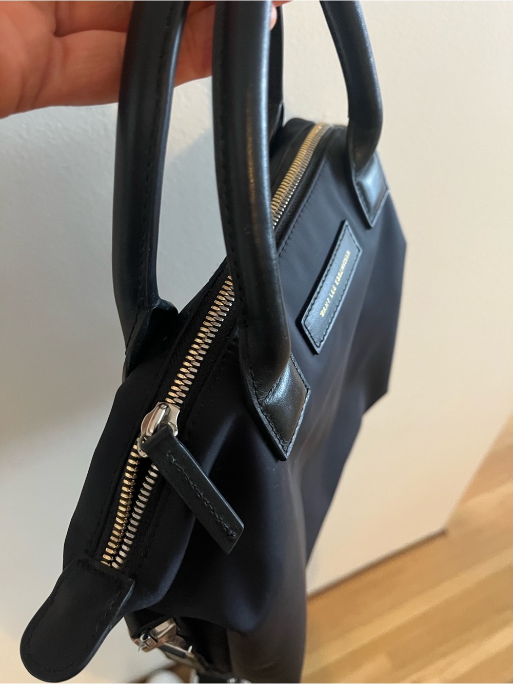 WANT Les Essentiels Black Nylon Shoulder Tote with Top Handles - Picture 6 of 11
